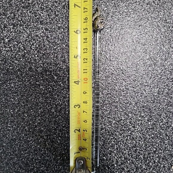 7 Cocktail Stir Sticks Swizzle Sticks Glass with Silvered Glass Animal Heads - Picture 10 of 11